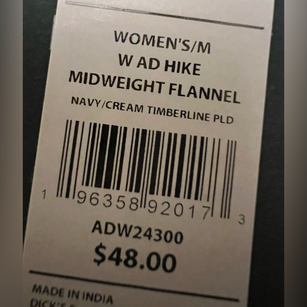 Alpine Design Women's Medium Midweight Flannel Shirt Navy Cream Plaid NWT - Picture 2 of 10